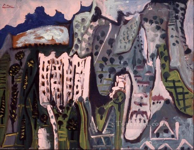 Paysage de Mougins 1 1965 Cubist Oil Paintings
